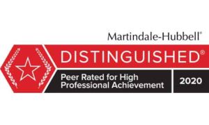 Martindale-Hubbell | Distinguished | Peer Rated for High Professional Achievement | 2020